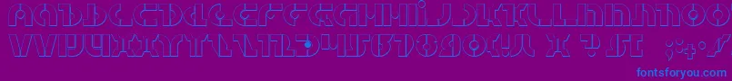 Quest2s-Schriftart – Blaue Schriften auf violettem Hintergrund