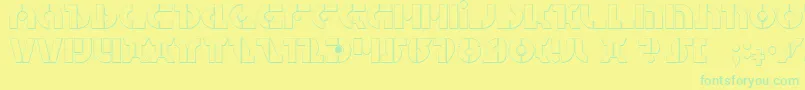 フォントQuest2s – 黄色い背景に緑の文字