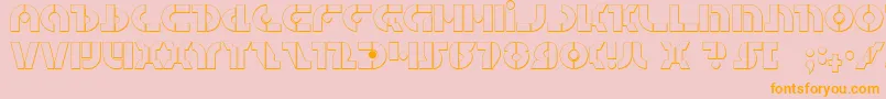 Quest2s-Schriftart – Orangefarbene Schriften auf rosa Hintergrund