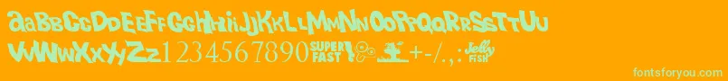 PlasticBeach Font – Green Fonts on Orange Background