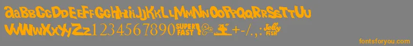 PlasticBeach Font – Orange Fonts on Gray Background