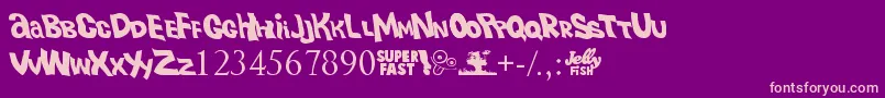 PlasticBeach Font – Pink Fonts on Purple Background