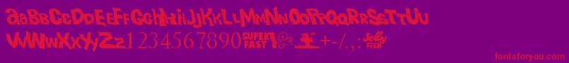 PlasticBeach Font – Red Fonts on Purple Background