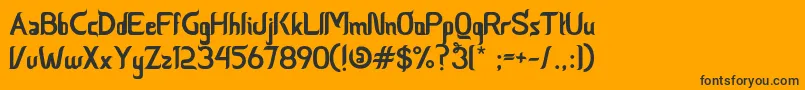 CeriaLebaran-Schriftart – Schwarze Schriften auf orangefarbenem Hintergrund