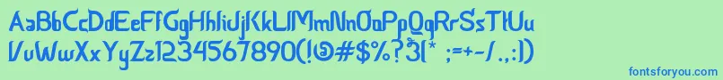 Шрифт CeriaLebaran – синие шрифты на зелёном фоне