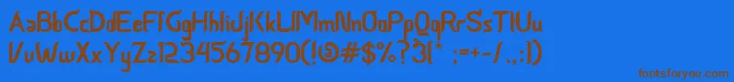 CeriaLebaran-Schriftart – Braune Schriften auf blauem Hintergrund