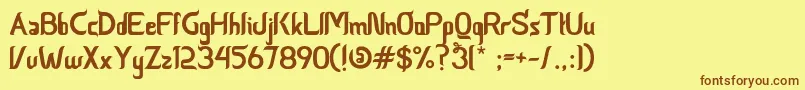 Шрифт CeriaLebaran – коричневые шрифты на жёлтом фоне