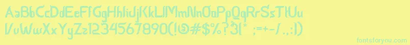 フォントCeriaLebaran – 黄色い背景に緑の文字