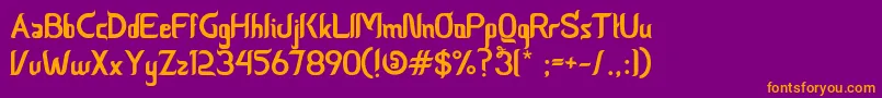 CeriaLebaran-Schriftart – Orangefarbene Schriften auf violettem Hintergrund