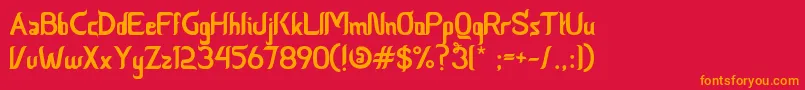 CeriaLebaran Font – Orange Fonts on Red Background