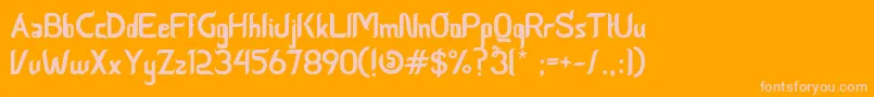 フォントCeriaLebaran – オレンジの背景にピンクのフォント