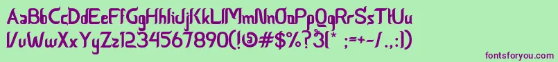 Шрифт CeriaLebaran – фиолетовые шрифты на зелёном фоне