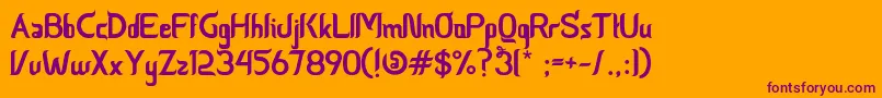CeriaLebaran Font – Purple Fonts on Orange Background