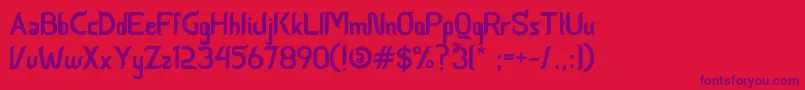 Шрифт CeriaLebaran – фиолетовые шрифты на красном фоне