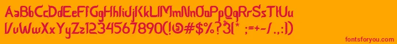 Шрифт CeriaLebaran – красные шрифты на оранжевом фоне