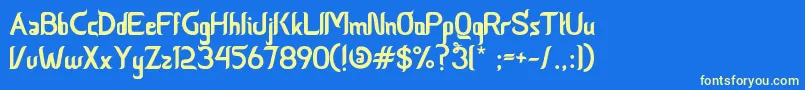 CeriaLebaran Font – Yellow Fonts on Blue Background