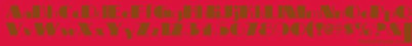 Bigapplenf-Schriftart – Braune Schriften auf rotem Hintergrund