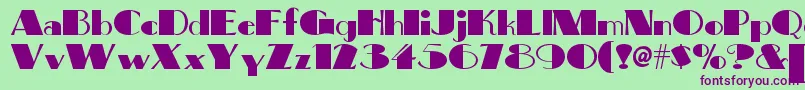 Шрифт Bigapplenf – фиолетовые шрифты на зелёном фоне