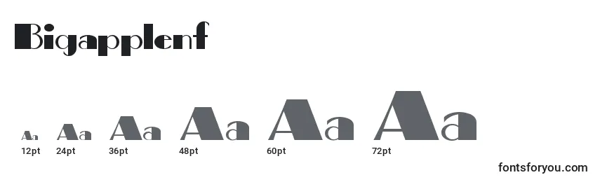 Größen der Schriftart Bigapplenf (75018)
