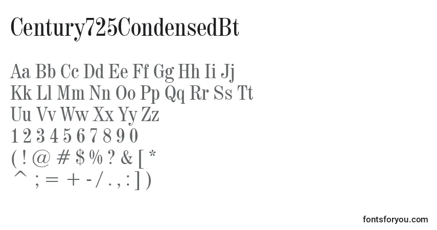 Century725CondensedBtフォント–アルファベット、数字、特殊文字