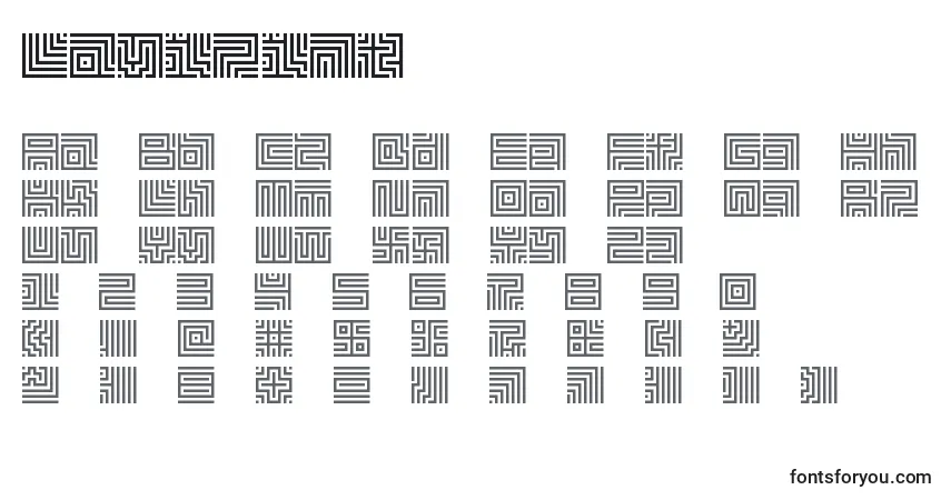 Шрифт Lavirint – алфавит, цифры, специальные символы
