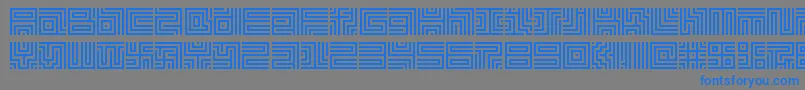 Lavirint Font – Blue Fonts on Gray Background