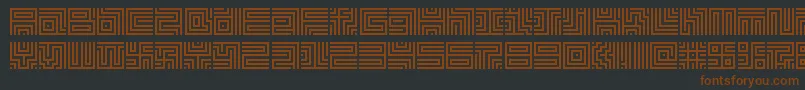 Lavirint Font – Brown Fonts on Black Background