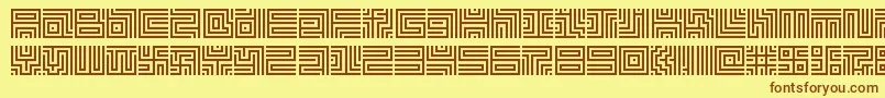 fuente Lavirint – Fuentes Marrones Sobre Fondo Amarillo