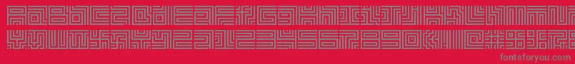 Lavirint-Schriftart – Graue Schriften auf rotem Hintergrund