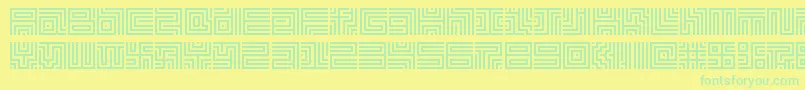 Czcionka Lavirint – zielone czcionki na żółtym tle