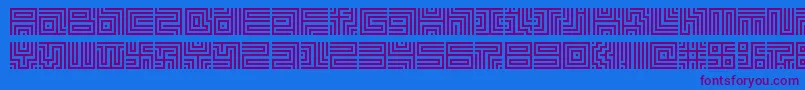 Lavirint Font – Purple Fonts on Blue Background