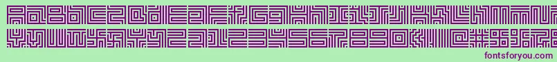 Lavirint Font – Purple Fonts on Green Background