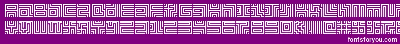 Lavirint-Schriftart – Weiße Schriften auf violettem Hintergrund