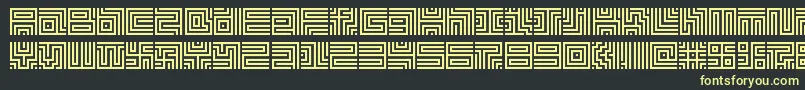 Lavirint-Schriftart – Gelbe Schriften auf schwarzem Hintergrund