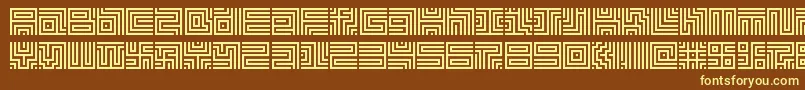 Lavirint-fontti – keltaiset fontit ruskealla taustalla
