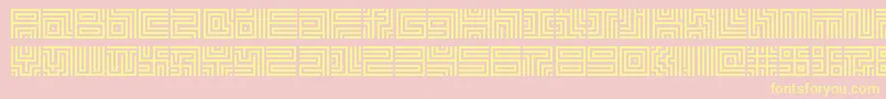 フォントLavirint – 黄色のフォント、ピンクの背景
