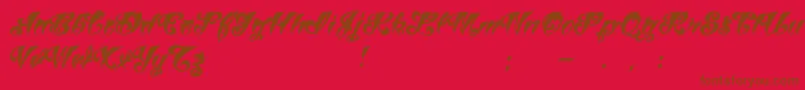 VtcTattooscriptthree Font – Brown Fonts on Red Background