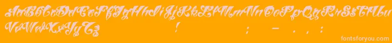 VtcTattooscriptthree Font – Pink Fonts on Orange Background