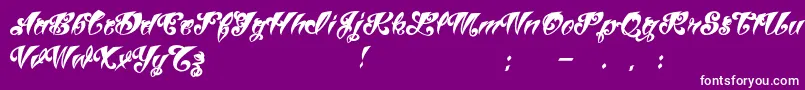 VtcTattooscriptthree Font – White Fonts on Purple Background