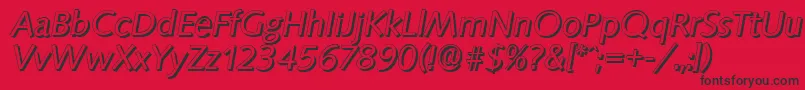 SaxonyshadowItalic Font – Black Fonts on Red Background