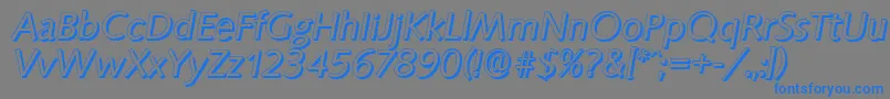 SaxonyshadowItalic Font – Blue Fonts on Gray Background