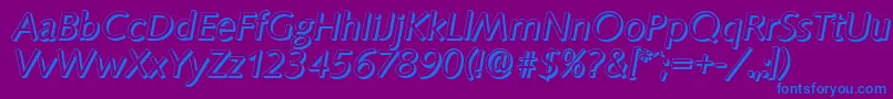 SaxonyshadowItalic Font – Blue Fonts on Purple Background