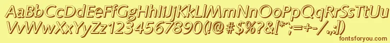 SaxonyshadowItalic Font – Brown Fonts on Yellow Background