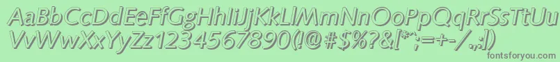 SaxonyshadowItalic Font – Gray Fonts on Green Background