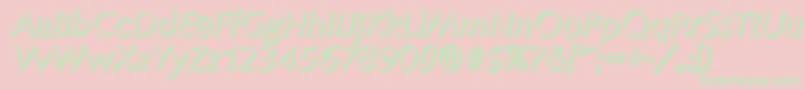 SaxonyshadowItalic Font – Green Fonts on Pink Background