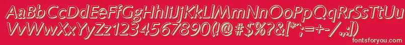SaxonyshadowItalic Font – Green Fonts on Red Background