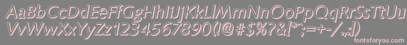 SaxonyshadowItalic Font – Pink Fonts on Gray Background