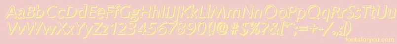 SaxonyshadowItalic Font – Yellow Fonts on Pink Background