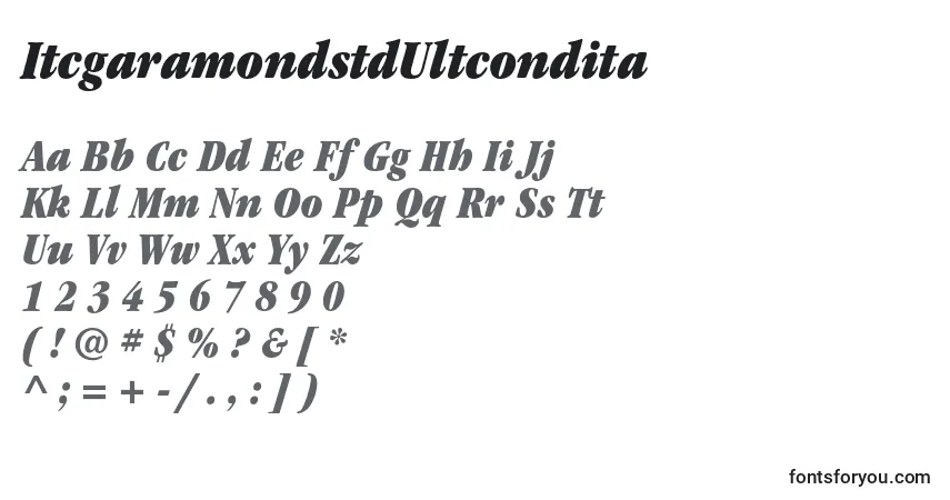 Schriftart ItcgaramondstdUltcondita – Alphabet, Zahlen, spezielle Symbole