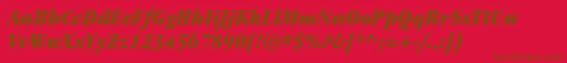 ItcgaramondstdUltcondita-fontti – ruskeat fontit punaisella taustalla